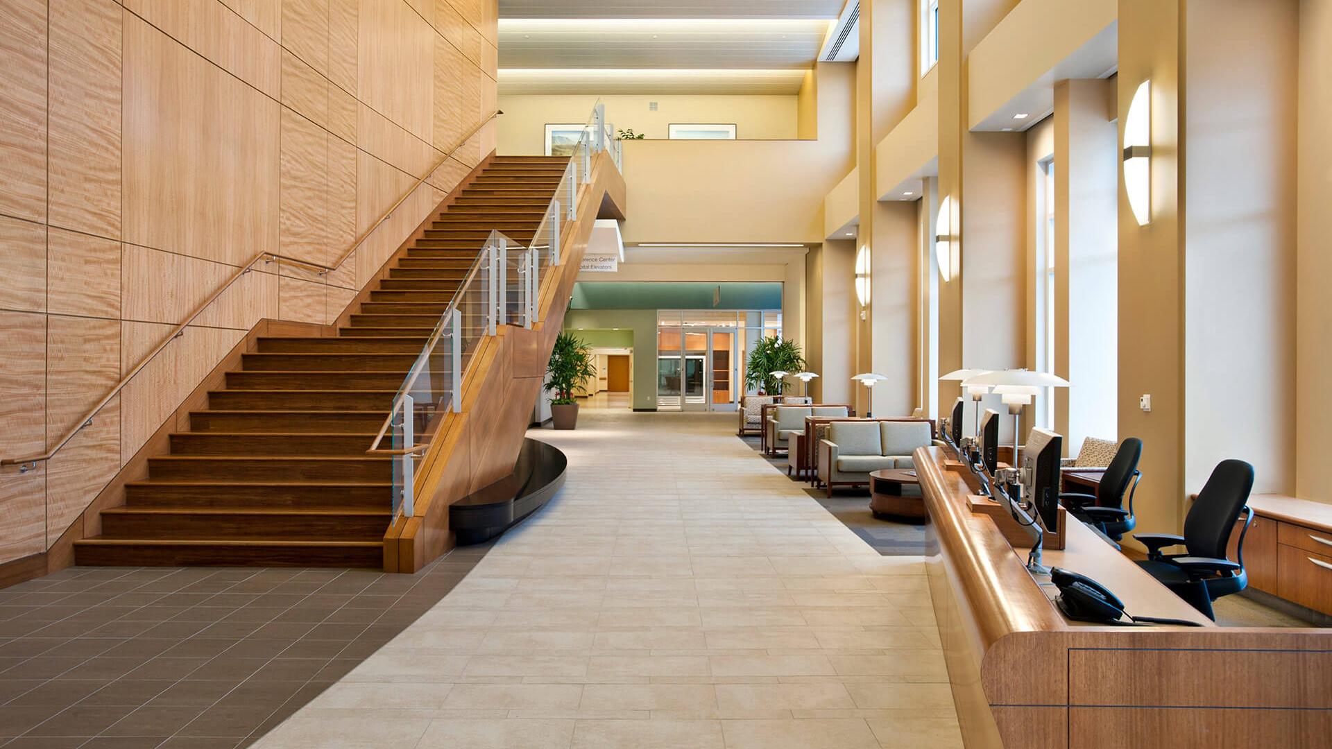 Stair leading to clinic space