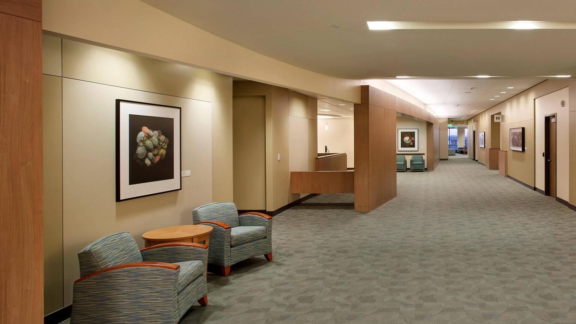 Patient corridor with area of respite