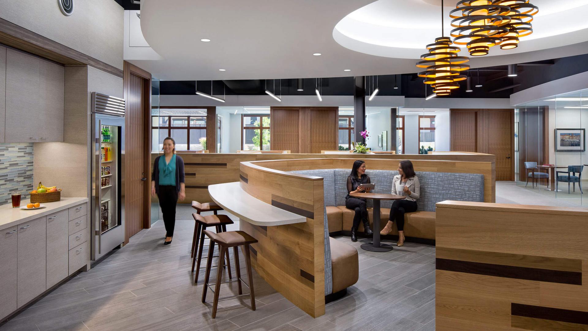 Staff lounge area encourages community